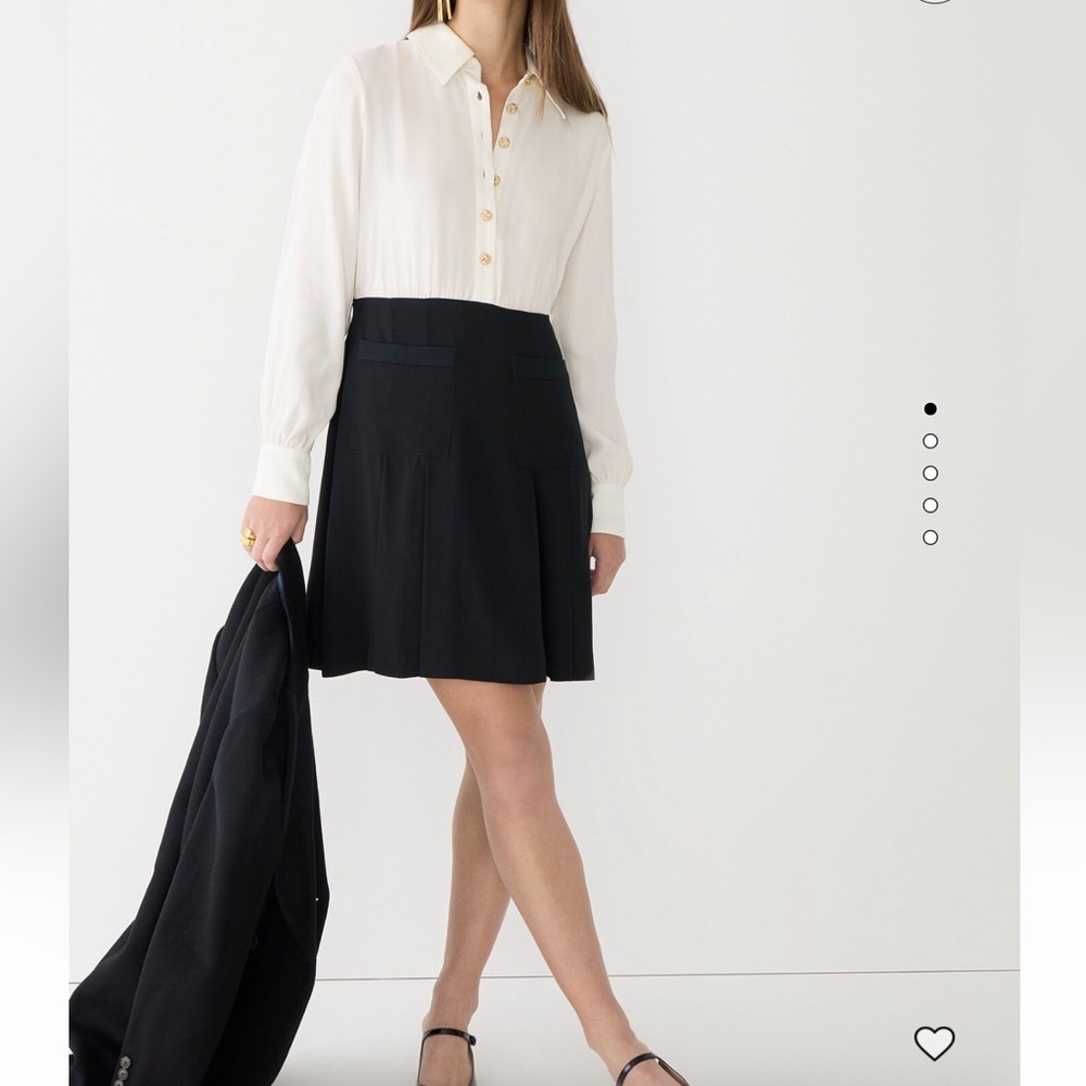 NWT J. Crew Button Front Crepe Shirtdress Sz 16. MSRP $228. - Picture 2 of 11